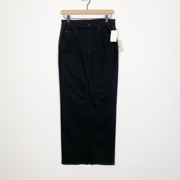 Mother The Flagpole Black Denim Midi Skirt - Picture 8 of 11